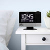 Sharp Projection with USB Charge Table Clock Black