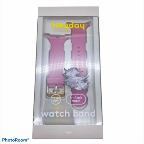 Heyday Apple Watch Band 38mm Pink Silicone Buckle Notch Closure