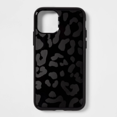Heyday Apple iPhone 11 Pro/X/XS Hard-Shell Black Leopard Print iPhone Case A125