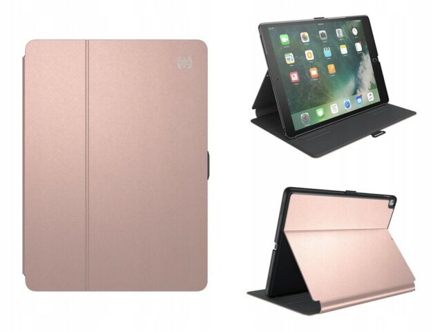 Speck iPad Air 1/2 & Pro 9.7 Balance Folio Tablet Case - Metallic Textured Rose Gold/Graphite Gray