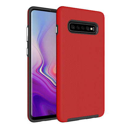 Galaxy S10 Shock Absorption Protective Dual Layer Case- RED