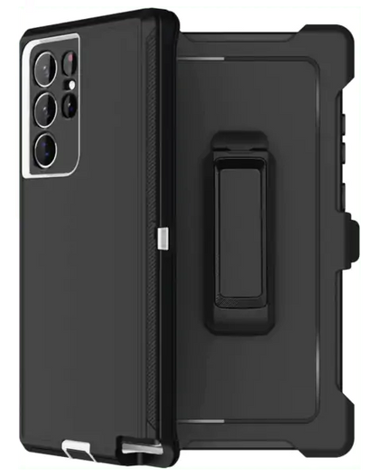 Galaxy S22 Ultra Heavy Duty Case - BLACK WHITE
