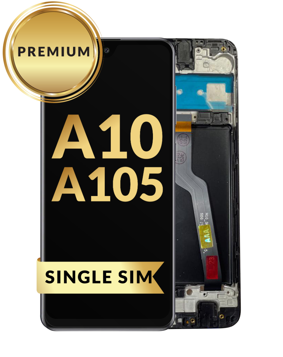 Galaxy A10 (A105/2019) OLED Assembly w/Frame (BLACK) (Premium/Refurbished) (Single Sim Card)