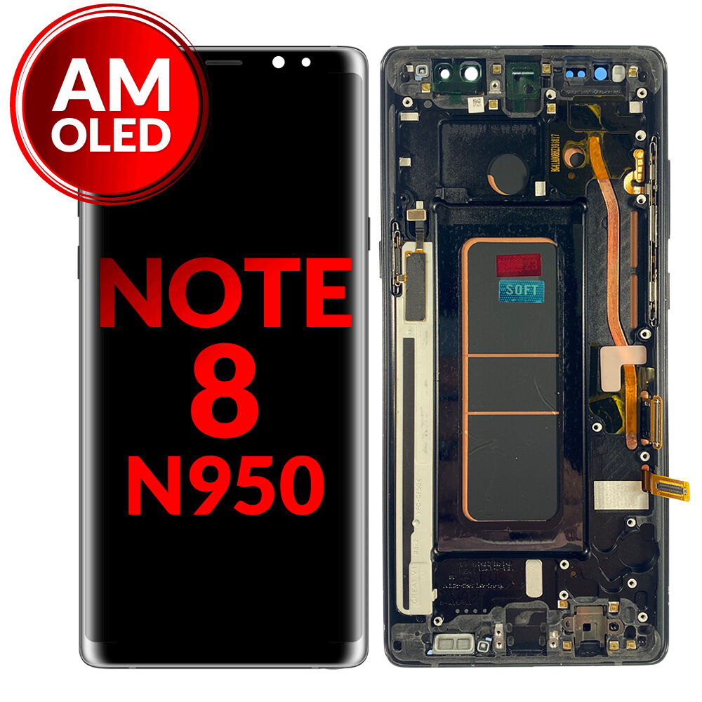 Galaxy Note 8 (N950) OLED Assembly w/Frame (BLACK) (Aftermarket OLED)