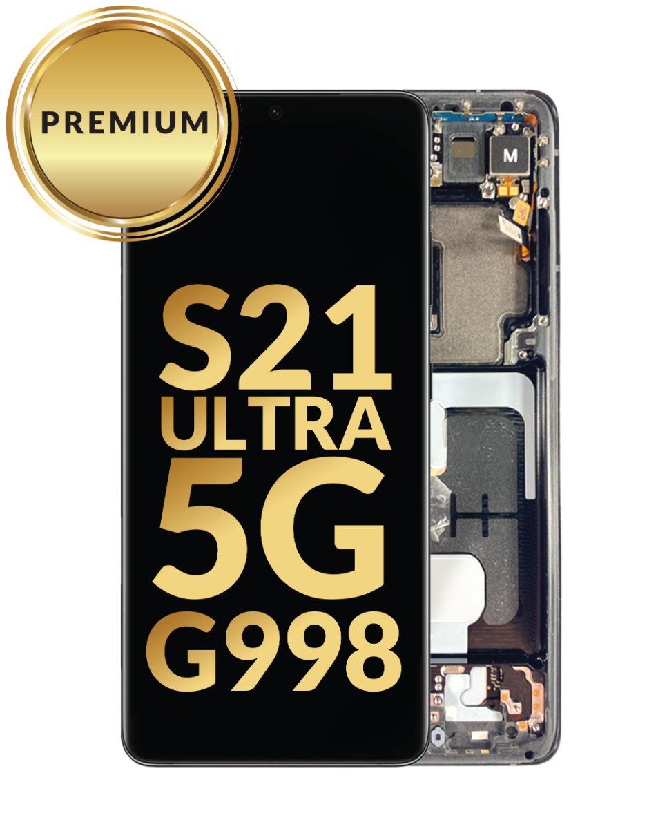 Galaxy S21 Ultra 5G G998 OLED Assembly w/Frame (PHANTOM BLACK) (Premium/Refurbished)