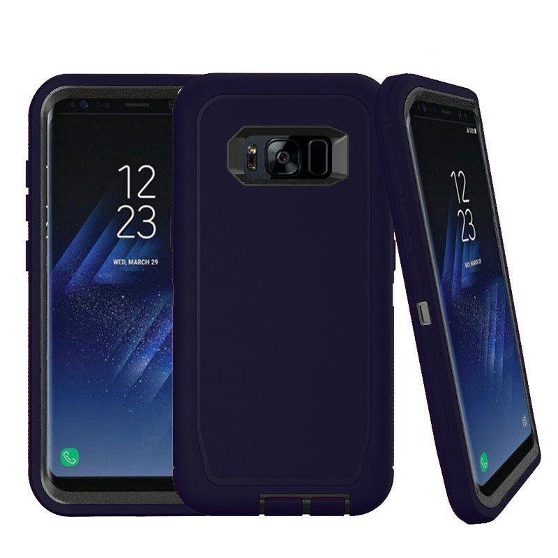 Galaxy S8 Plus Heavy Duty Defender Shockproof Case- BLUE BLACK