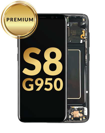 Galaxy S8 (G950) OLED Assembly w/Frame (BLACK) (Premium/Refurbished)