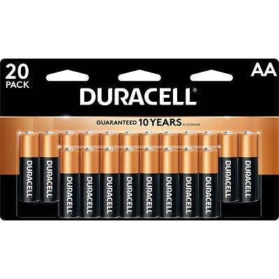Pack of 20 Duracell Coppertop AA20 1.5V Alkaline Batteries